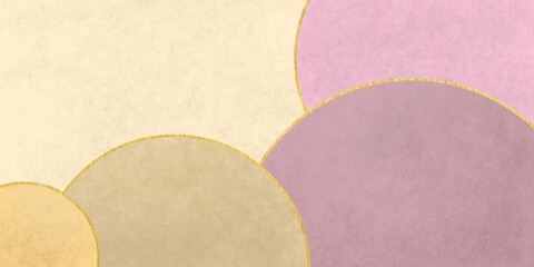 Grunge watercolor background in pastel color with geometric circles. Paper illustration