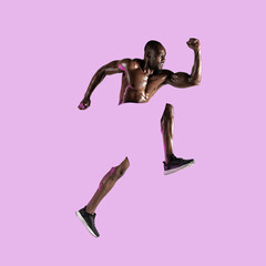 Modern design, contemporary art collage. Inspiration, idea, trendy magazine style. Sport....