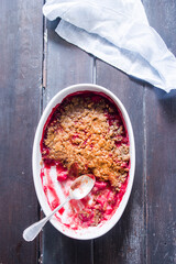 Strawberries crumble