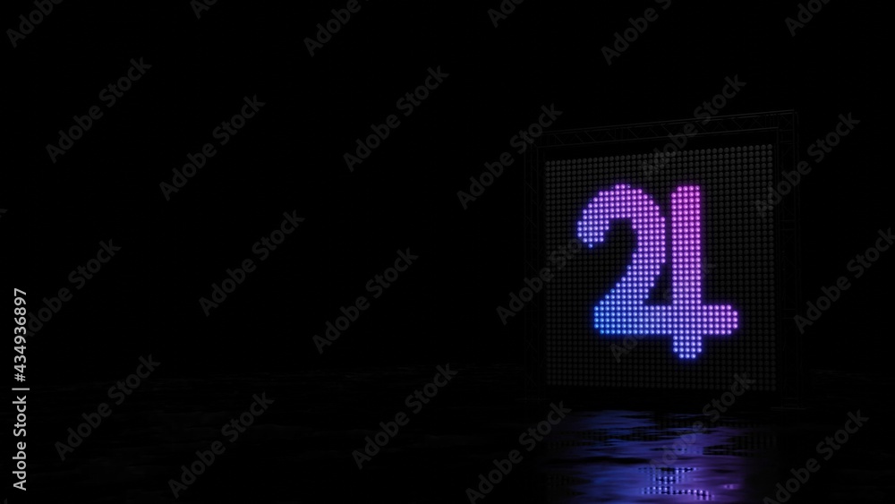 Poster 3d rendering of light shaped as symbol of jupiter symbol on black background