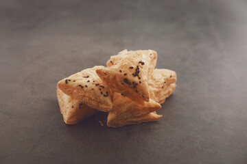 Indian traditional snack Salt kari veg puff	
