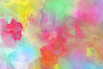 水彩テクスチャ背景(カラフル)  綺麗な色彩がにじむ水彩写真