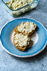 Homemade Artichoke Paste or Pate with Crouton Bread. Ready to Serve.