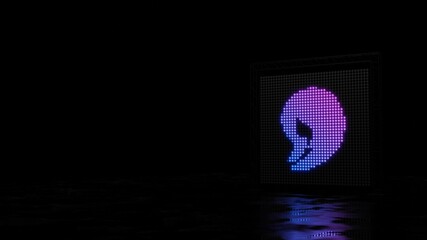 3d rendering of light shaped as symbol of hairstyling on black background