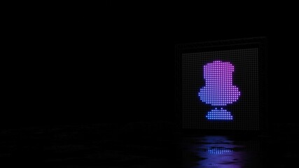 3d rendering of light shaped as symbol of gentleman on black background