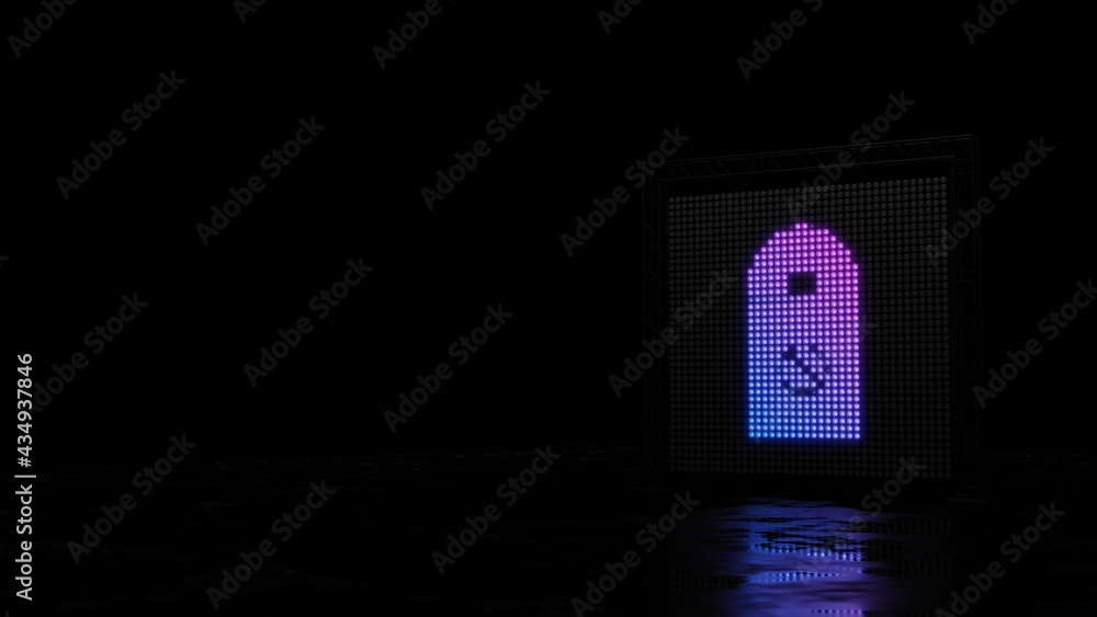 Aufkleber 3d rendering of light shaped as symbol of do not disturb on black background