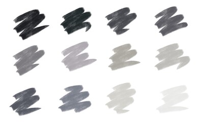 set of hand drawn ink strokes in black colours illustration