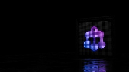 Fototapeta premium 3d rendering of light shaped as symbol of crib mobile on black background