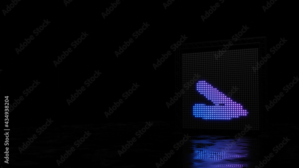 Poster 3d rendering of light shaped as symbol of classic razor on black background