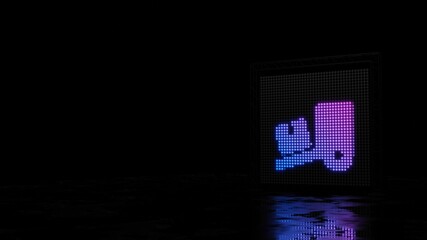 3d rendering of light shaped as symbol of truck loading on black background