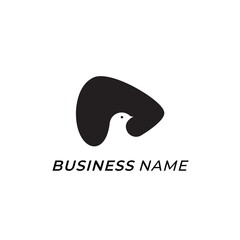 logo creative triangle and bird pigeon