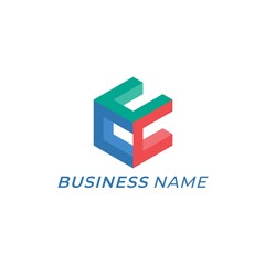 logo design creative letter C and cube