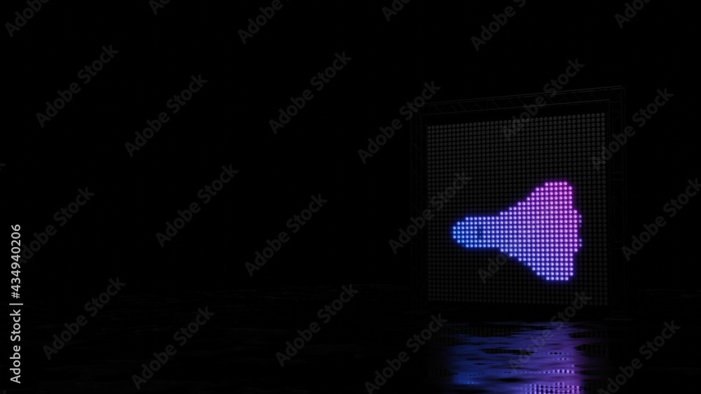 Poster 3d rendering of light shaped as symbol of space shuttle on black background