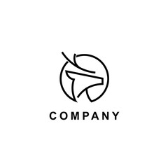 Fototapeta premium logo creative line deer and circle