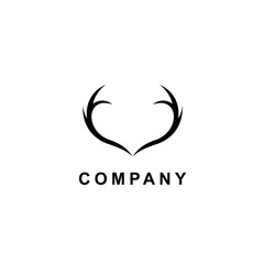logo creative deer head and love