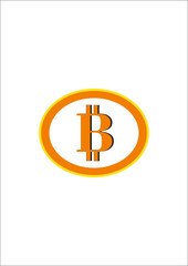 Illustration of Bitcoin a virtual cryptocurrency digital payment.