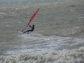 surfing in the sea