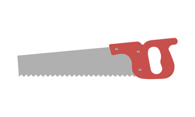 hand saw isolated on white, vector illustration 