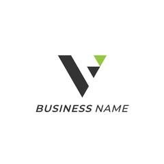 logo creative bold triangle letter v