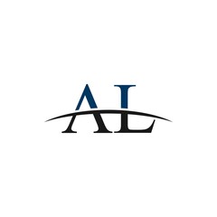 Initial letter AL, overlapping movement swoosh horizon, logo design inspiration company
