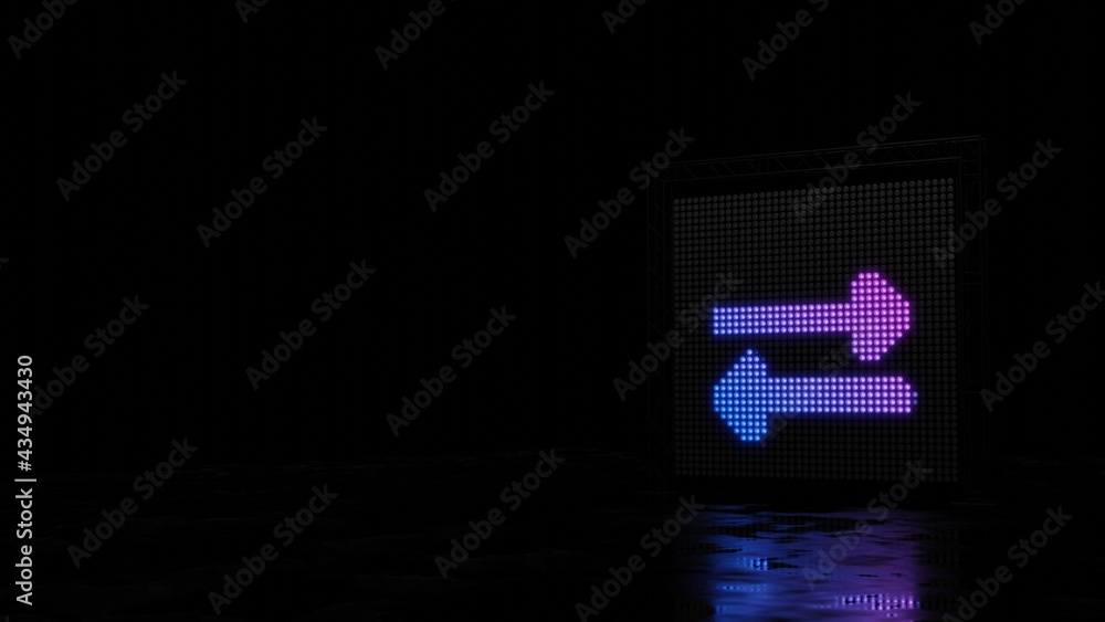 Poster 3d rendering of light shaped as symbol of exchange alt on black background