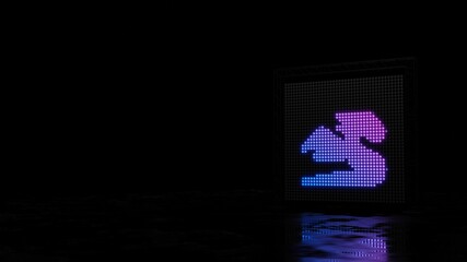 3d rendering of light shaped as symbol of dragon on black background