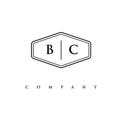 initial BC logo design vector