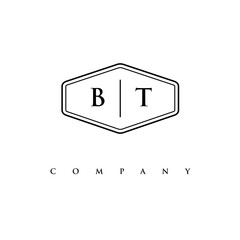 initial BT logo design vector