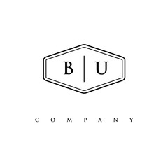 initial BU logo design vector