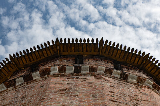 Wall of the Kolomna Kremlin of Red Brick and Marinkin Tower