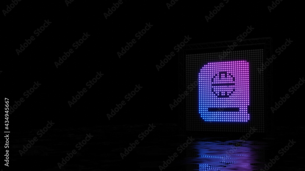 Poster 3d rendering of light shaped as symbol of atlas on black background