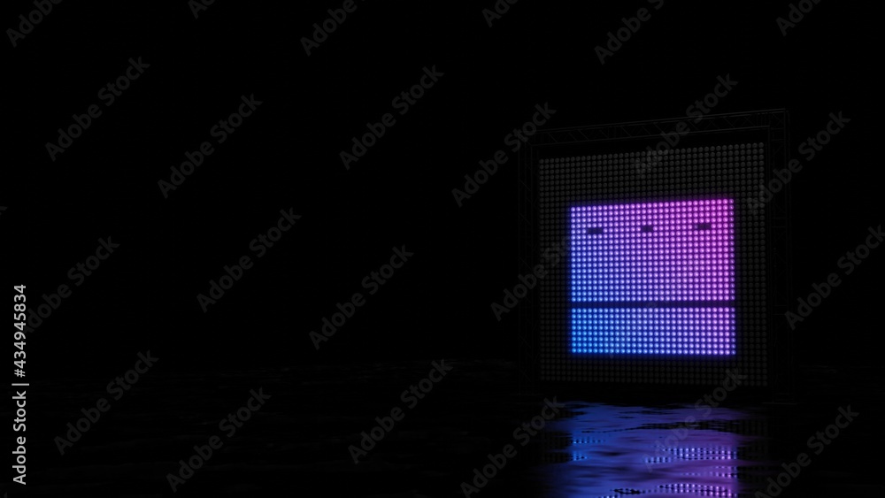 Poster 3d rendering of light shaped as symbol of archive on black background