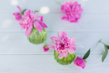 Pink fresh lowers in vase