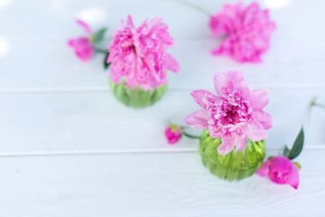 Pink fresh lowers in vase