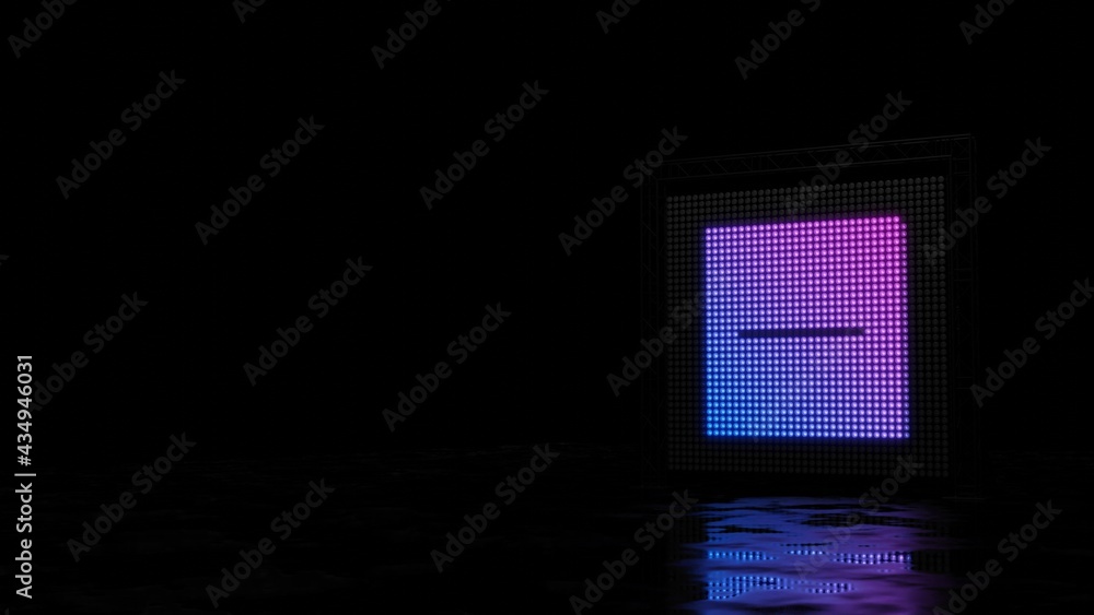 Poster 3d rendering of light shaped as plus symbol on black background