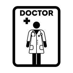 Doctor icon vector female person profile avatar with Stethoscope for medical consultation in Glyph Pictogram illustration