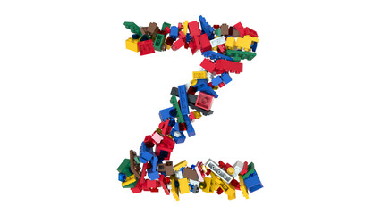 Shuffled Colored Bricks Building Blocks Typeface Text 
Z
