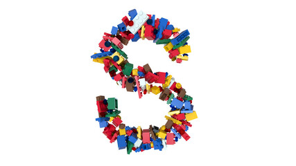 Shuffled Colored Bricks Building Blocks Typeface Text S