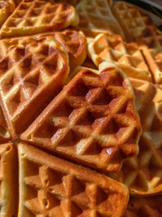 Ruddy, delicious waffles. Fresh bakery.