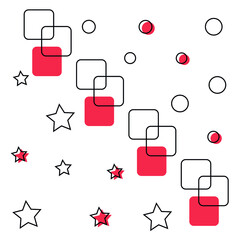 Set of several graphic elements on the theme of summer, sea, 
sky and rest, pattern 3.