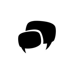 two chat speech bubbles isolated on white background. Vector flat icon.