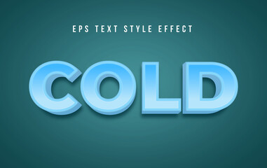 3D Blue Cold Editable Text Graphic Style effect