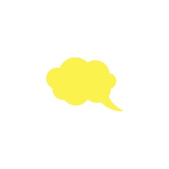 yellow chat speech bubble with on white background.