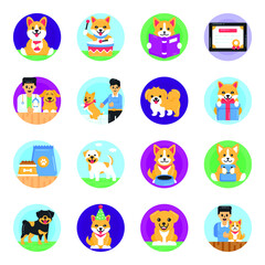 Pack of Animals Flat Rounded Icons 

