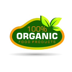 100% organic natural sticker certified label