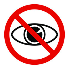 Do not look. No watching sign. Eye sign icon. - 434955629