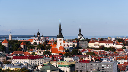 Naklejka na ściany i meble View over older part of the city of Tallinn Estonia