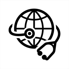 Global healthcare icon, vector and glyph