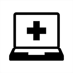 Fototapeta premium Online medical services icon, vector and glyph