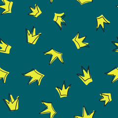 Crown - childish seamless pattern for kids - for fabric, wrapping, textile, wallpaper, background.